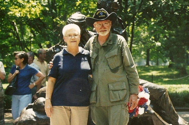 Bill Semar at the Womens Memorial Washington D.C. on June 7th, 2008 wearing the fatigues he wore back from Nam